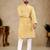 Yellow Lakhnavi Thread Work Design Fabric Thai Silk Ethnic Festive Wear Kurta Pyjama