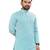 Blue Lakhnavi Thread Work Design Fabric Thai Silk Ethnic Festive Wear Kurta Pyjama