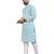 Blue Lakhnavi Thread Work Design Fabric Thai Silk Ethnic Festive Wear Kurta Pyjama