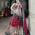 Women's Tussar Silk Ajrakh Print Lehenga Choli with Mirror Work and Dupatta for Navratri Garba Wear