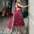 Women's Tussar Silk Ajrakh Print Lehenga Choli with Mirror Work and Dupatta for Navratri Garba Wear