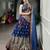 Women's Tussar Silk Ajrakh Print Lehenga Choli with Mirror Work and Dupatta for Navratri Garba Wear