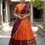 Beautiful South Indian Style Semi-Stitched Half Saree with Blouse and Dupatta for Women
