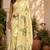 Chikoo color digital printed chanderi ready to wear saree with blouse