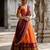 Beautiful South Indian Style Semi-Stitched Half Saree with Blouse and Dupatta for Women