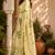 Chikoo color digital printed chanderi ready to wear saree with blouse