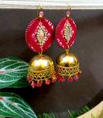 Pink fabric with jhumkas