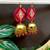 Pink fabric with jhumkas