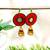 red fabric with jhumkas