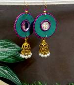 Green fabric with jhumkas