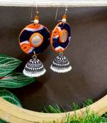 Orange fabric with jhumkas