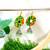 Green fabric with jhumkas