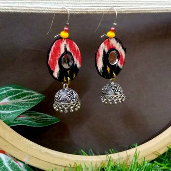 Black fabric with jhumkas 1