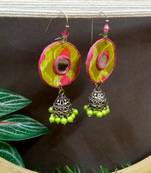 Yellow fabric with jhumkas