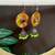 Yellow fabric with jhumkas