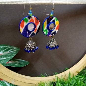 Blue fabric with jhumkas 1