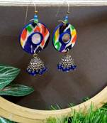 Blue fabric with jhumkas