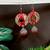 Red fabric with jhumkas
