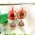 Red fabric with jhumkas