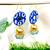 Blue fabric with jhumkas