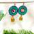 Green fabric with jhumkas