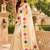 Chiku color digital printed chanderi cotton ready to wear saree with blouse