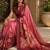 Rose pink color digital printed chanderi cotton ready to wear saree with blouse
