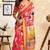 Light pink color digital printed chanderi cotton ready to wear saree with blouse