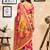 Light pink color digital printed chanderi cotton ready to wear saree with blouse