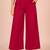 Maroon cotton pleated wide-leg trousers for women