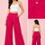 Fuchsia cotton pleated wide-leg trousers for women