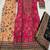 Rani pink heavy chinon silk blend digital print hand work kurta pant dupatta set