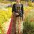 Black heavy chinon silk blend digital print hand work kurta pant dupatta set