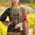 Black heavy chinon silk blend digital print hand work kurta pant dupatta set