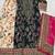 Black heavy chinon silk blend digital print hand work kurta pant dupatta set