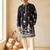 black embroidered silk kurta with cotton cream pajama 