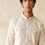 White embroidered silk kurta with cotton cream pajama 