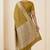 mustard gold plain anchal zari border semi silk blend banarasi saree