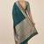 bottle green plain anchal zari border semi silk blend banarasi saree