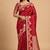 red floral zari booti semi silk blend banarasi saree