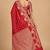 red floral zari booti semi silk blend banarasi saree