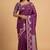 plum floral zari booti semi silk blend banarasi saree