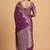 plum floral zari booti semi silk blend banarasi saree