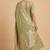 pista green floral zari booti semi silk blend banarasi saree