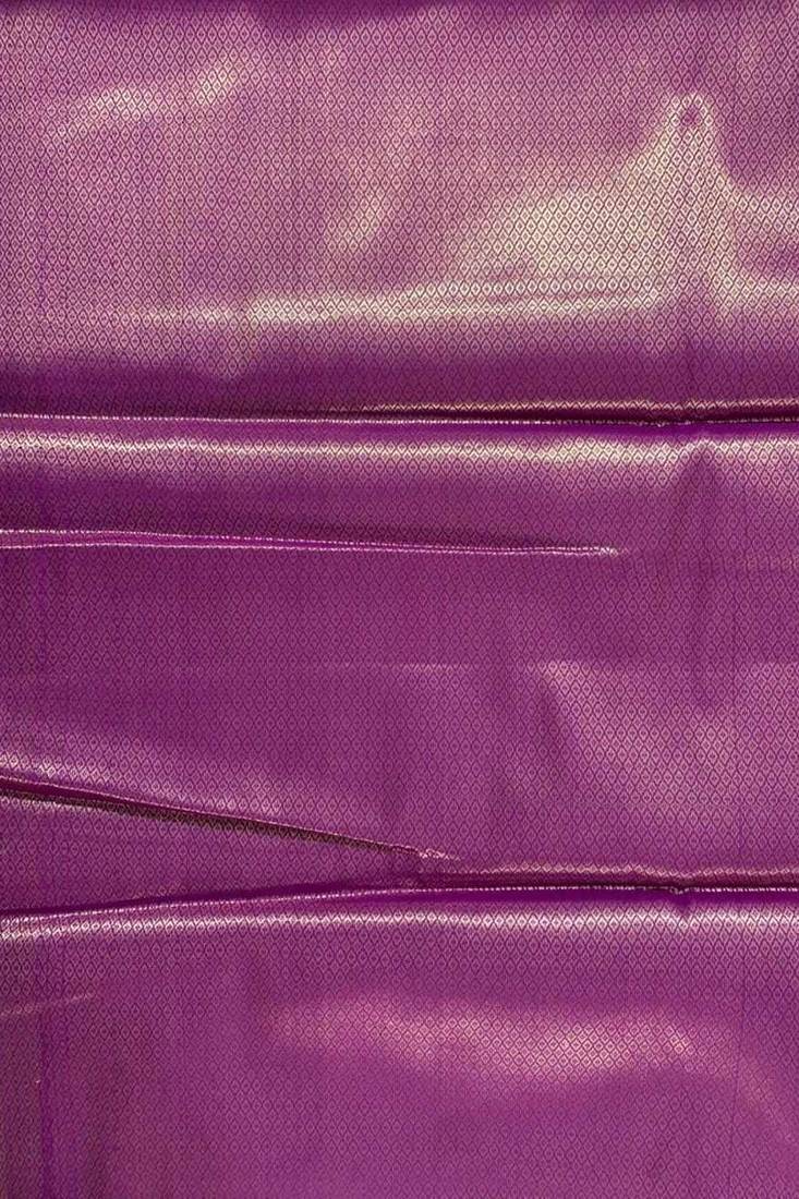 purple floral zari booti semi silk blend banarasi saree