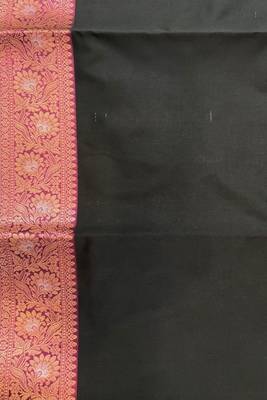 black floral zari booti semi kataan silk blend banarasi saree 5