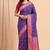 purple & ranipink contrast colour floral zari jaal chiniya silk blend banarasi saree