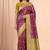 maroon & mustard contrast colour floral zari jaal chiniya silk blend banarasi saree