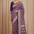purple bandhani work bandhej banarasi saree