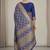 blue bandhani work bandhej banarasi saree